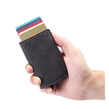 Joks mygtukas, originalus Verslą Bankas ID automatinė pop-up metalo kredito kortelės turėtojas piniginės rda blokavimo aliuminio korpusą, maišas