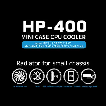 Jonsbo HP-400 CPU Aušinimo Ventiliatorius 4 Šilumos Vamzdžių, Radiatorių už HTPC Atveju All-In-One Kompiuterio-Ultra Plonas CPU Aušintuvo Aušinimo Ventiliatorius