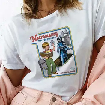 Juokinga Derliaus Viršūnes 90-ųjų Derliaus Grafinis Tees 80s Ulzzang Kpop Viršūnes korėjos Stiliaus Moterų Marškinėliai Necromancy Pradedantiesiems Marškinėlius