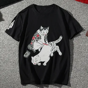 Juokinga t shirts marškinėlius marškinėliai vyrams riebalų vyrų marškinėliai vyrams 8xl 6xl 7xl medvilnės o-kaklo apykaklė hiphop short-sleeve t-shirt spausdinti katės