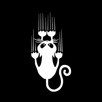 Juokingas Mielas Animacinių filmų Katės Asmenybės Lipdukas Automobilio Stilius Klasikinis Dekoratyvinis Lipdukas nuo Saulės atspari Vandeniui Juoda/balta, 18cm*9cm