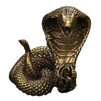 KARŠTO PARDAVIMO！！！Kobra Statula Ornamentu Zodiako Gyvatė Miniatiūrinės Figūrėlės Vario Darbalaukio Amatų