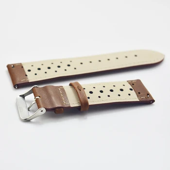 KZfashion Odos StrapHandmade šviesos brown18-24mm Vintage modelis Žiūrėti Juosta Dirželis Watchband naujas stilius
