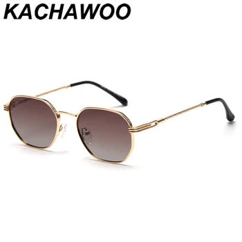 Kachawoo poliarizuoti akiniai nuo saulės vyrams retro aikštėje raudona ruda vairavimo saulės akiniai moterims aukštos kokybės aukso metalo uv400 vasaros