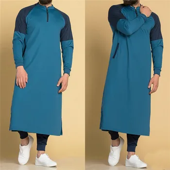 Kaftan Vyrų Musulmonų Thobe Islamo Arabų Drabužius Ilgomis Rankovėmis Marškinėliai Topai Skraiste Saudo Arabija Tradicinių Kostiumai Vyrams Musulmonų Chalatai