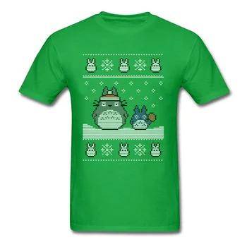 Kalėdų Dovana Marškinėlius Vyrų T-shirt Japonija T Shirts Santa Totoro Kalėdų Džemperis Viršūnes Tees Medvilnės Negraži Palaidinės Mano Kaimynas Totoro