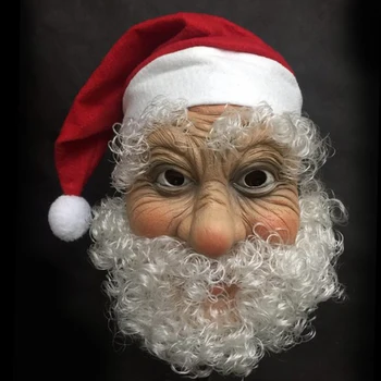 Kalėdų Priedai Santa Claus Latekso Kaukė Su Skrybėlę Juokinga Naujiena Kalėdų Dovana Cosplay Rekvizitai Makiažas Karnavalas Šalies Unisex