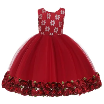Kalėdų Princesė Mergaičių Suknelė Vakarui Prom Šalies Kostiumas Paauglių Mergaičių Vaikams Drabužių Vestuvių Suknelė Maža Mergaitė Raudona Suknelė