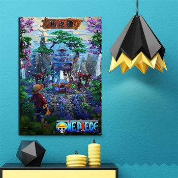 Karalystės Luffy One Piece Anime plakatus Aliejus, Drobė Paveikslų, Plakatų ir grafikos Cuadros už Kambarį Sienų Dekoras