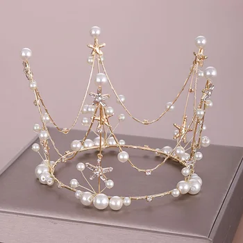 Karšto Pardavimo Korėjos Mados Šalto Metalo White Crystal Imituojamas Pearl Rožančiai Vainikėliai Auskarai Vestuvių Nuotaka Vestuves Juvelyrikos Rinkiniai