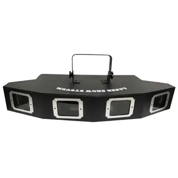 Keturi-galvos full lazerio šviesa Dmx LED skenavimo lazeriu etape projektoriaus valdymas balsu Dj disco šalies scenos apšvietimo efektas