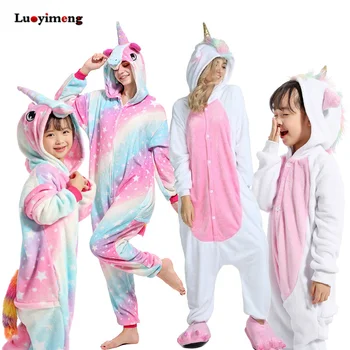 Kigurumi Pijamas Rinkiniai Vienaragis Pižama Mergaitėms Berniukai Žiemos Unicornio Sleepwear Panda Onesie Vaikai Kostiumai Kūdikių Licorne Pižamos