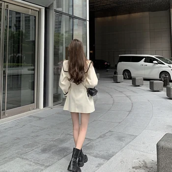 Kimotimo Tvido Paltai Striukės Moterims Ilgomis Rankovėmis Elegantiškas Šalis High Street Chic Korėjos Rudens Derliaus Vilnos Japonijos Mados Striukė