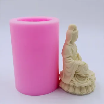 Kinijos Bodhisatvos Silikono Žvakių Liejimo Avalokitešvara Žvakių Liejimo Buda Silikono Formos Žvakių