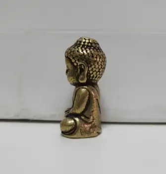 Kinijos Ranka Raižyti Budizmas Žalvario Buda, Didele Galva Šiek Tiek Naujokas Vienuolis Statula