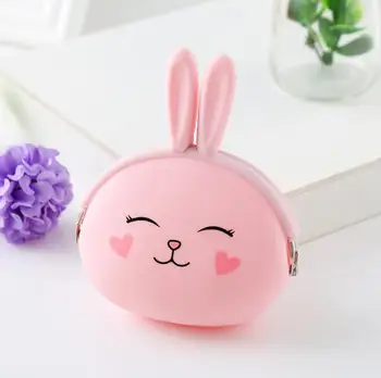 Korėjos cute bunny rankinėje saldainiai spalvos maišelis lady paketinių klavišą atvejais Mados Animacinių filmų silikono Monetos Atvejais Dovanos SN068