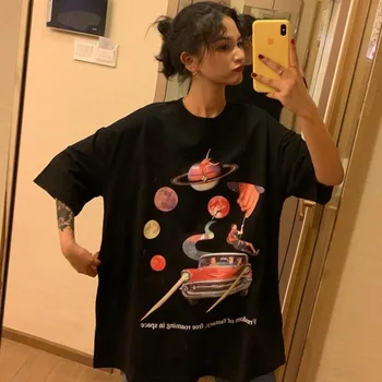 Korėjos drabužių trumpas rankovėmis marškinėliai moterims harajuku marškinėlius derliaus viršūnės t-shirt 