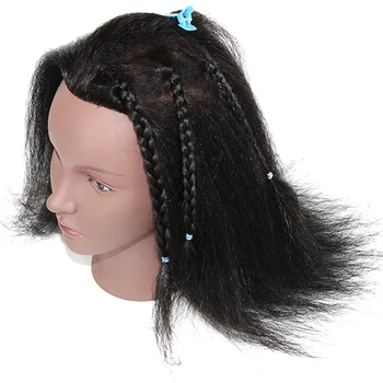 Kosmetologijos Afro Manekeno Galva su Plaukais Lėlės Galvą Kasytės Cornrow Praktikos Vadovo Mokymo Manekenas Manekeno Galvų