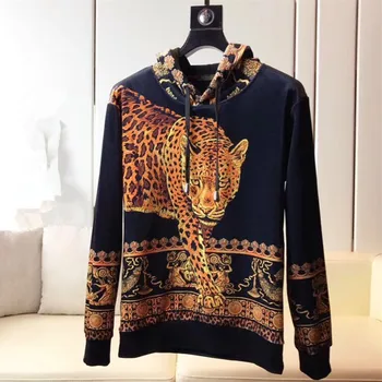 Kostiumas Nustatyti Hoodies+Ziajać, tigras, leopardas crown royal spausdinti harajuku retro vintage palaidinės hoodies vyrai dizaineris prekės ženklo drabužių
