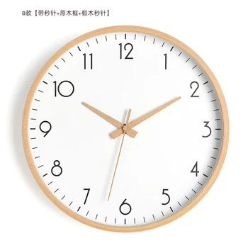 Kvarco Paprastas Sieninis Laikrodis Minimalistinio Silent Medienos Miegamojo Kambarį Laikrodis Modernus Dizainas, Skaitmeninės Nordic Klok Namų Dekoro AE50WC
