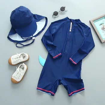 Kūdikių Maudymosi Kostiumą Dinozaurų Spausdinimo Vaikų Plaukimo Kostiumas vientisi maudymosi kostiumėlį Berniukui ilgomis Rankovėmis UV Apsauga Paplūdimio Maudymosi kostiumai Vaikams