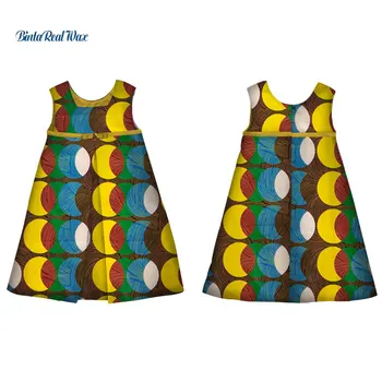 Kūdikių Mergaitės, A-Line Dresses heidi bazin Riche Afrikos Suknelės Vaikams, Vaikų Dashiki Afrikos Drabužių Užsakymą Kratinys Suknelė WYT213