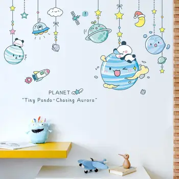 Kūrybinės Animacijos Sienų Lipdukai Vaikų Kambario Lovos Sienų Apdailai Freskos Berniukas Kūdikio Miegamojo Lipniosios Vinyl Namų Tapetai