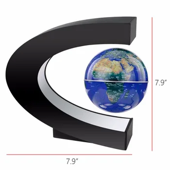 Kūrybos Anti Gravity Plūduriuojantis Pasaulyje C formos Apdailos Magnetic Levitation Plaukiojantis Rutulio Pasaulio Žemėlapį su spalvotu LED Šviesos