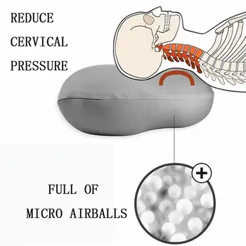 Kūrybos Gilaus Miego Priklausomybę 3D Pagalvė Plaunamas Poliesterio Užvalkalas Dangtelis Su Mikro Airballs Pildymo Kelionės Kaklo Pagalvės