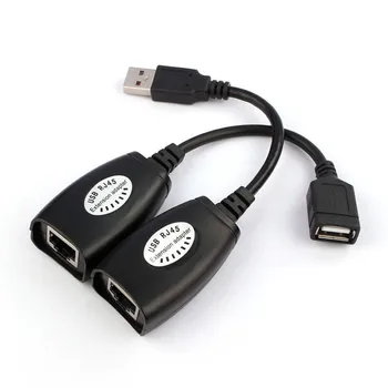 LANDFOX USB prailginimo Extender Adapteriu Iki 150ft Naudojant CAT5 RJ45 LAN Kabelio Tipas B Male USB - Jungtis su PC Geriausia Kaina