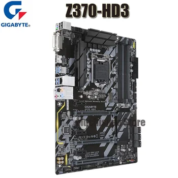LGA 1151 Gigabyte Z370 HD3 Plokštė i7 i5, i3 DDR4 64GB PCI-E 3.0 M. 2 SATA III DVI Darbalaukio Z370 Placa-Mãe 1151 USB3.1 ATX