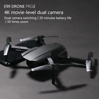 LSKJ E99 Pro2 RC Mini Drone 4K HD Dual Camera WIFI FPV Profesinės aerofotografija Sraigtasparnis, Sulankstomas Quadcopter Dron Žaislai