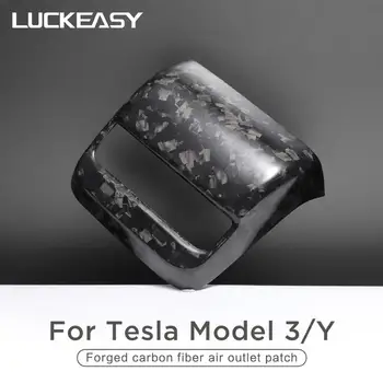 LUCKEASY Kaltiniai marmuro tekstūros anglies pluošto galinis oro kondicionavimo lizdo Tesla Model3 modelY 2017-2019 interjero pakeitimo