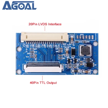 LVDS 1ch 8 bitų S8 DF14 - 20Pin Kreiptis į 40Pin TTL Signalas, LCD, T-con valdybos Konverteris Valdybos 7-10.1 colio 1024x768 LCD Skydelis