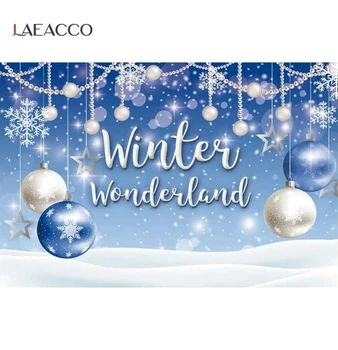 Laeacco Fotografijos Backdrops Žiemos Sniego, Kalėdų Kamuolys Šalis Snaigės Medinės Grindys Vaiko Nuotrauka Fone Fotostudija