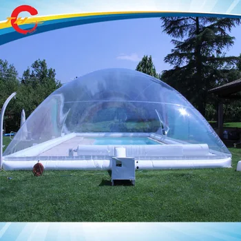 Laisvo oro pristatymas iki durų!milžinišką lauko skaidrus pripučiamas baseinas danga, skaidri pripučiamas baseinas burbulas kupolas palapinė