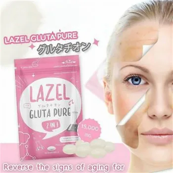 Lazel Gluta Pure 2 in 1 Glutationo,Mažina tamsių dėmių,Balinimo Odos Antioksidantas ,Su natūralios odos spinduliavimas 30 vnt