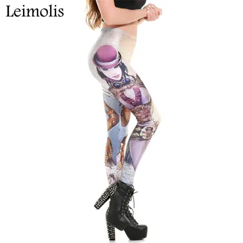 Leimolis 3D atspausdintas fitneso push up treniruotės antblauzdžiai moterims gotikos Magas Gunner Ragana plius dydis Aukšto Juosmens punk rock kelnės