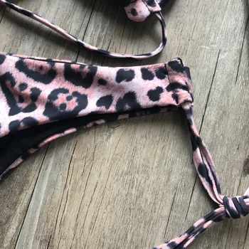 Leopardas Spausdinti Bikini 2019 Biquini Maillot De Bain Femme Moterų Maudymosi Kostiumas Moterims Maudymosi Kostiumėlį, Seksualus Push-Up Maudymosi Kostiumėliai, Bikini Komplektas