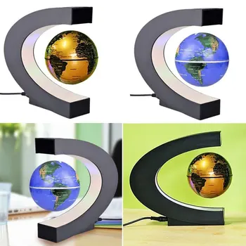 Levitation Anti Gravity Pasaulyje Plaukiojantis Magnetinis Pasaulyje Pasaulio Žemėlapį su LED Šviesos Vaikams, Dovana, Namų Biuro Stalas Apdaila