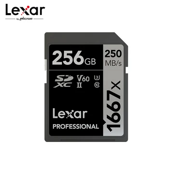Lexar Atminties Kortelė 1667X V60 250MB/s Flash Kortelės 64GB 128GB 256 GB UHS-II U3 SD Kortelė, SDXC C10 3D 4K HD Vaizdo