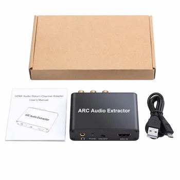 LiNKFOR HDMI Audio Extractor Skaitmeninio į Analoginį Garso Keitiklis DAC Su 3,5 mm Ausinių Sąsaja 192KHz DAC Keitiklis HDMI ARC