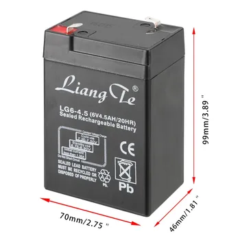 LiangTe 6 V 4.5 Ah/20HR Sandarios Švino-Rūgštinių Švino Rūgšties Baterijos Įkrovimo Baterija (akumuliatorius SLA VRLA Masto Akumuliatorių Baterijas