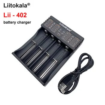 LiitoKala Lii-402 USB akumuliatoriaus kroviklis 18650 26650 18350 14500 / AA/AAA NiMH, li-ion Pažangi Baterijų Kroviklis 5V 2A ES Plug