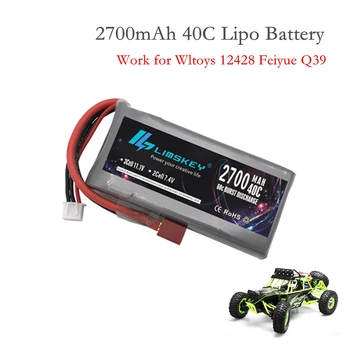 Limskey Lipo Baterija 2S 7.4 V 2700mah 40C Max 60C už Wltoys 12428 12423 1:12 RC Automobilių Atsarginės dalys Rc Lipo Baterijos