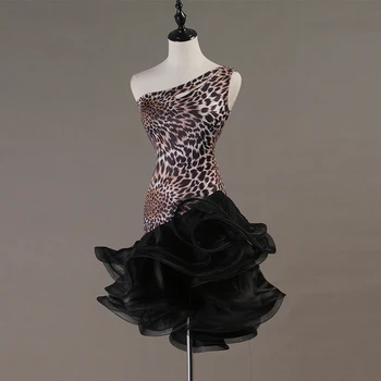 Lotynų amerikos Šokiai Leopard Suknelė Moterims Seksualus Rumba Veiklos Drabužius Tango Konkurencijos Suknelės Samba/Salsa Kostiumas Pritaikyti DQL1242