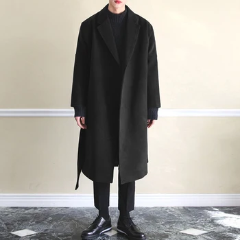 M-4XL Žiemos Vyrų Paltai Šiltas Netikrą Striukės Paprasto ilgomis Rankovėmis Tranšėjos Paltai Streetwear Mados Vyrai Ilgos Tranšėjos Paltai 2020 m.