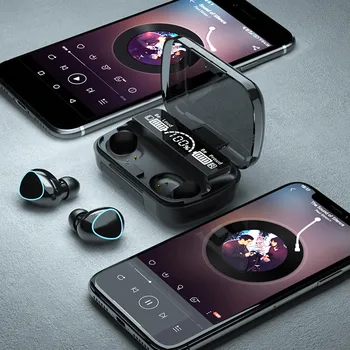 M10 TWS Bluetooth 5.1 In-Ear 9D Mini Touch Sporto Binaural Ausines Telefonai