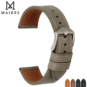 MAIKES natūralios Odos Watchband Žiūrėti Reikmenys Žiūrėti Dirželis 22mm 24mm Apyrankę Žiūrėti juosta Watchband iškastinio Rolex tissot