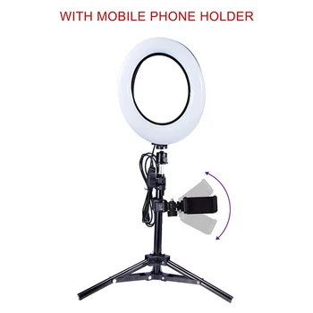 MAMEN Fotografijos Pritemdomi LED Selfie Žiedas Šviesos Lempa 